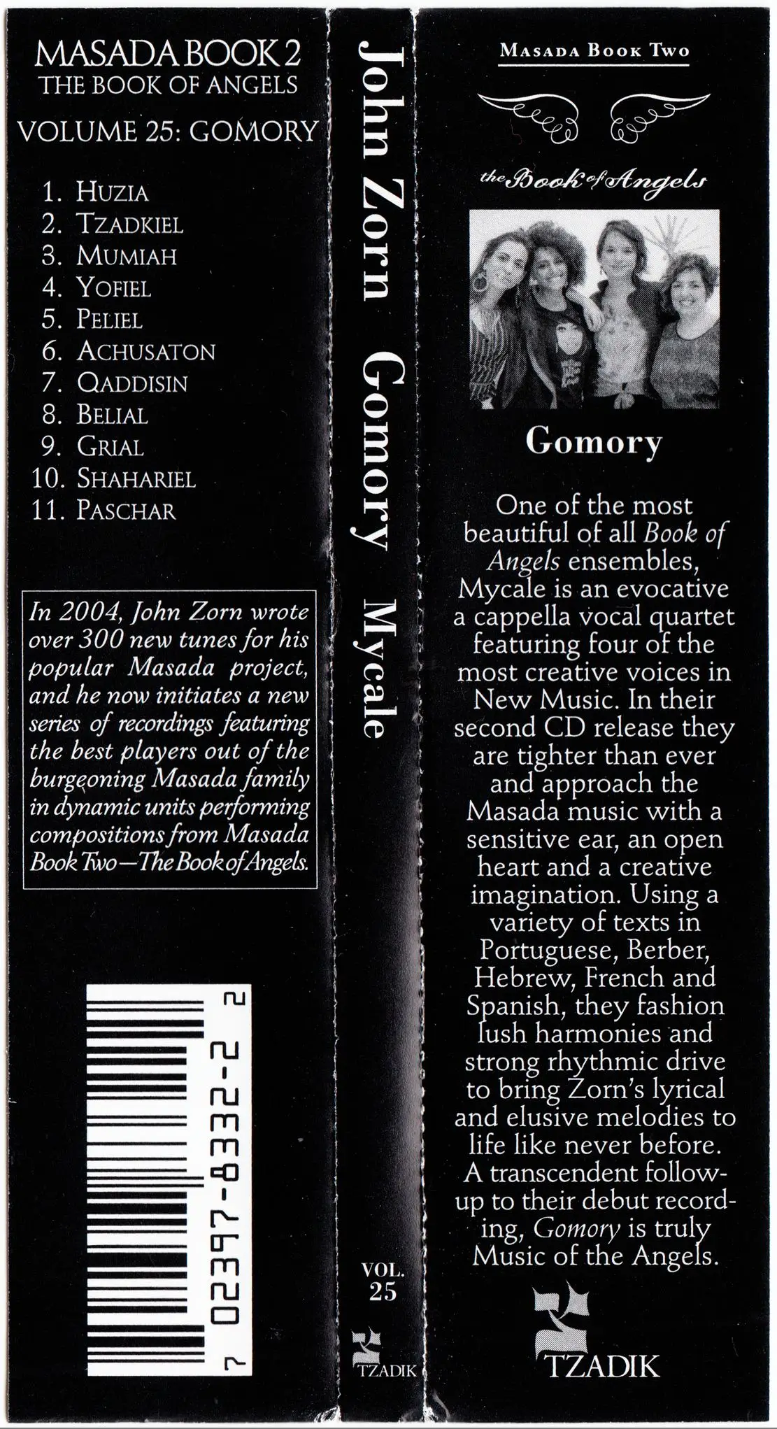 John Zorn & Mycale Gomory Book Of Angels Volume 25 (2015) {Tzadik