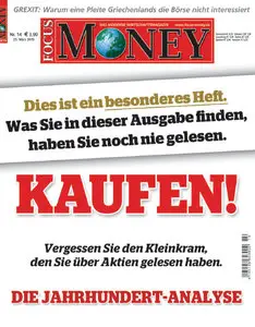 Focus Money Finanzmagazin No 14 vom 25. März 2015