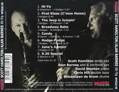 Scott Hamilton and Alan Barnes - Hi-Ya (2010) {Woodville Records WVCD130}