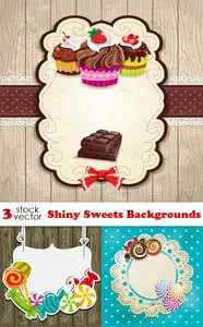 Vectors - Shiny Sweets Backgrounds