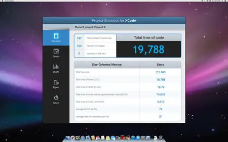 Project Statistics for Xcode v1.3 Mac OS X