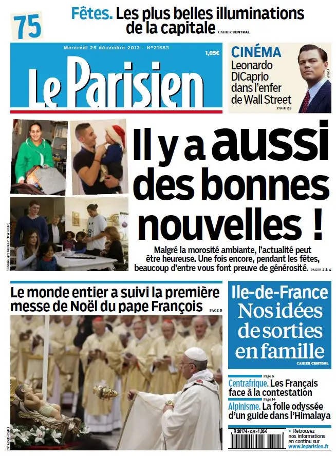 Le Parisien du Jeudi 25 Décembre 2013