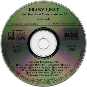 Jeno Jando - Franz Liszt: Hungarian Rhapsodies, Volume 1 (1999) [Complete Piano Music, Volume 12] Re-Up