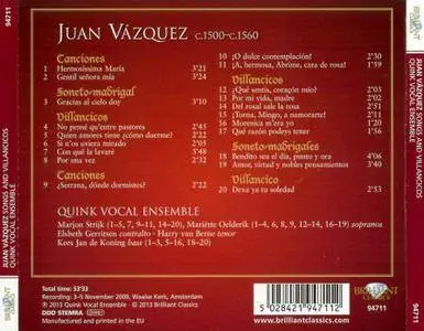 Quink Vocal Ensemble - Juan Vazquez: Gentil senora mia: 16th-century songs and villancicos (2013)