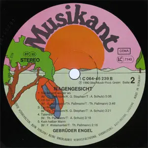 Gebrüder Engel - Magengesicht (Musikant, EMI Electrola 1C 064-46 239) (GER 1980) (Vinyl 24-96 & 16-44.1)