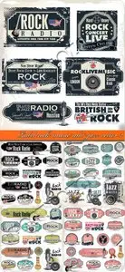 Label rock music and jazz vector 2