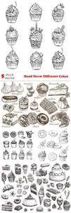 Vectors - Hand Draw Different Cakes