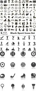 Vectors - Black Sport Icons Set