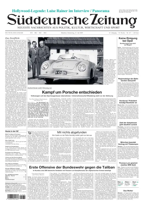 Sueddeutsche Zeitung vom 23.07.2009