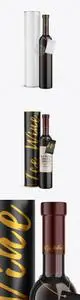 Antique Green Glass Red Wine Bottle With Tube Mockup 79213