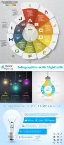 Vectors - Infographics with Lightbulb