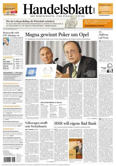 Handelsblatt vom 11.09.2009