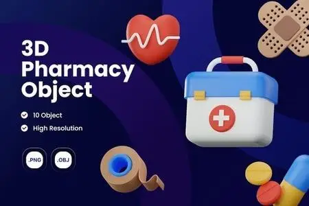 3D Icon Pharmacy Illustration Collection