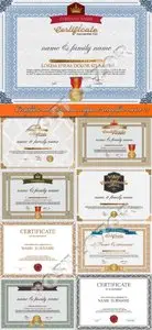 Certificate and diploma elegant template vector 21