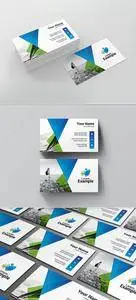 Green and Blue Business Card Layout