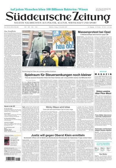 Sueddeutsche Zeitung vom 06.11.2009