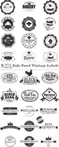 Vectors - Sale Food Vintage Labels
