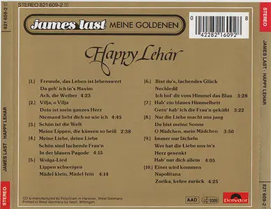 James Last - Happy Lehár (1970, 1980's reissue, Polydor # 821 609-2 Y)