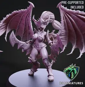 Drow Demonic Valkyrie Pose 2 - Includes Pinup Variant