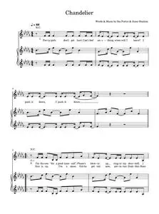 Chandelier - Sia (Piano-Vocal-Guitar (Piano Accompaniment))