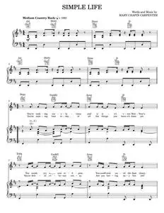Simple Life - John Lennon, Mary Chapin Carpenter (Piano-Vocal-Guitar)