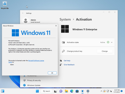 Windows 11 Enterprise 22H2 Build 22621.1105 (No TPM Required) Preactivated Multilingual January 2023