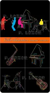 Color illustration music vector