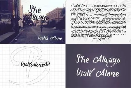 She Always Walk Alone - Handwritten Font