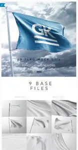 GraphicRiver - 9 Realistic 3D Flag Mock Up`s