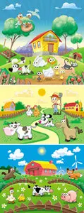 Cartoon Farm Vector