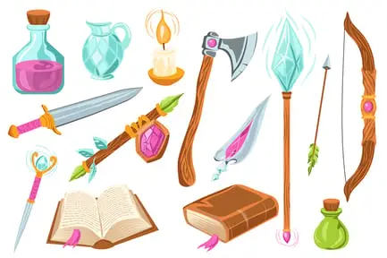 Fantasy Magic Weapons Game Asset
