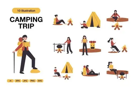 Camping Trip Illustrations NHFT36V