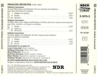 Wolf-Dieter Hauschild, Consortium Classicum, Rundfunk Orchester Des NDR - François Devienne: Sinfonie Concertanti (1992)