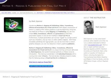 Motion 5: Rigging & Publishing Titles, Transitions, Effects & Generators for Final Cut Pro X [repost]