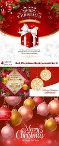 Vectors - Red Christmas Backgrounds Set 8