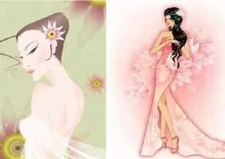 6 beautiful women vectors 