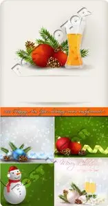 2014 Happy New Year holiday vector backgrounds 2