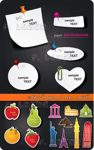 Set of original vector stickers