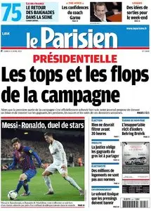 Le Parisien + Cahier Paris du Samedi 21 Avril 2012