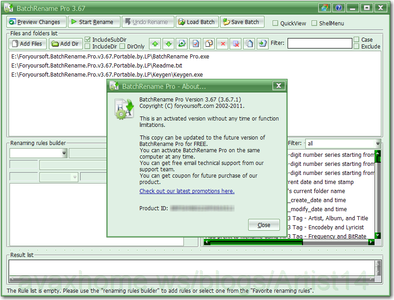 Foryoursoft BatchRename Pro v3.67 Portable