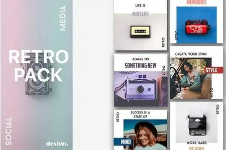 CreativeMarket - Retro Instagram Template Pack 3014011