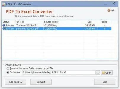 Adept PDF to Excel Converter 3.70 Portable