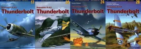 Kagero Monographs No.17, No.20,  No.24, No.28 - Republic P-47 Thunderbolt Vol.1, Vol.2, Vol.3, Vol.4