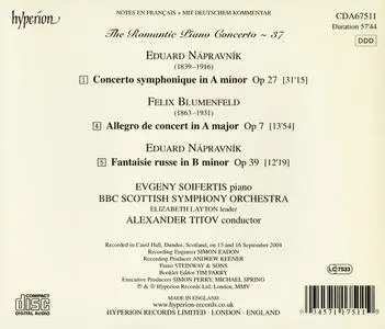 Evgeny Soifertis, Alexander Titov - Romantic Piano Concerto Vol. 37: Nápravník & Blumenfeld: Works for piano & orchestra (2005)