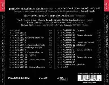 Bernard Labadie, Les Violons du Roy - Johann Sebastian Bach: Goldberg Variations, BWV988 (2015)