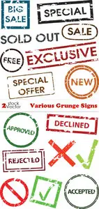 Vectors - Various Grunge Signs