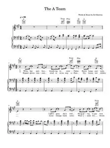 The A Team - Ed Sheeran (Piano-Vocal-Guitar (Piano Accompaniment))