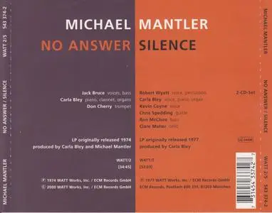 Michael Mantler - No Answer & Silence (2000)