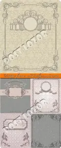Vintage frames and backgrounds vector