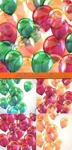 Realistic balloons background vector